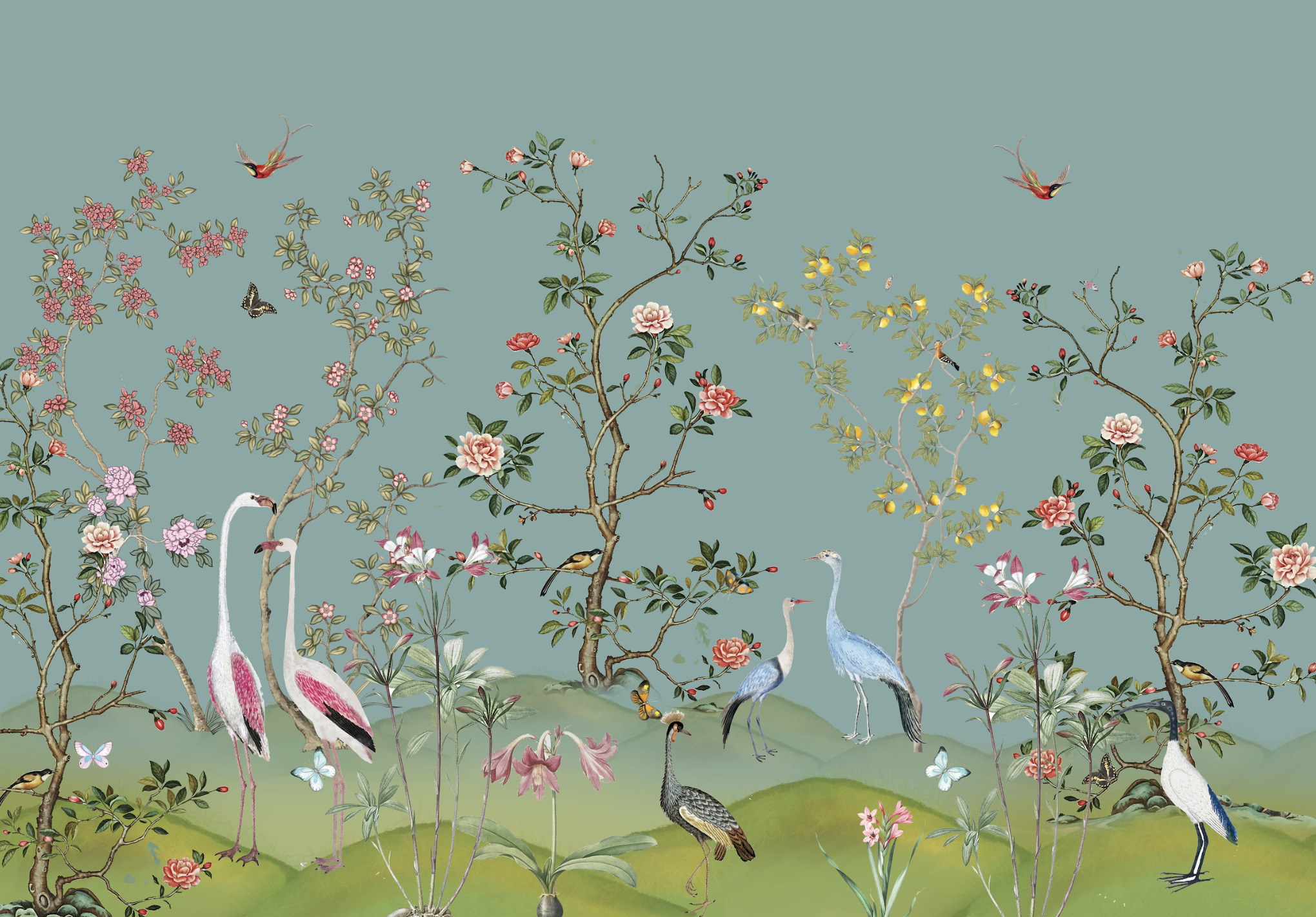 Elegant Chinoiserie Wallpaper